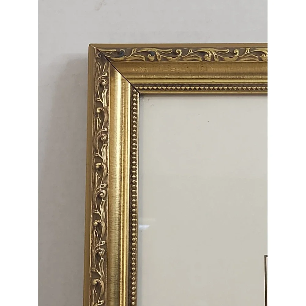 Vtg Solid Wood Ornate Goldtone Picture Frame 10x13 Florentine Collection Gilt
